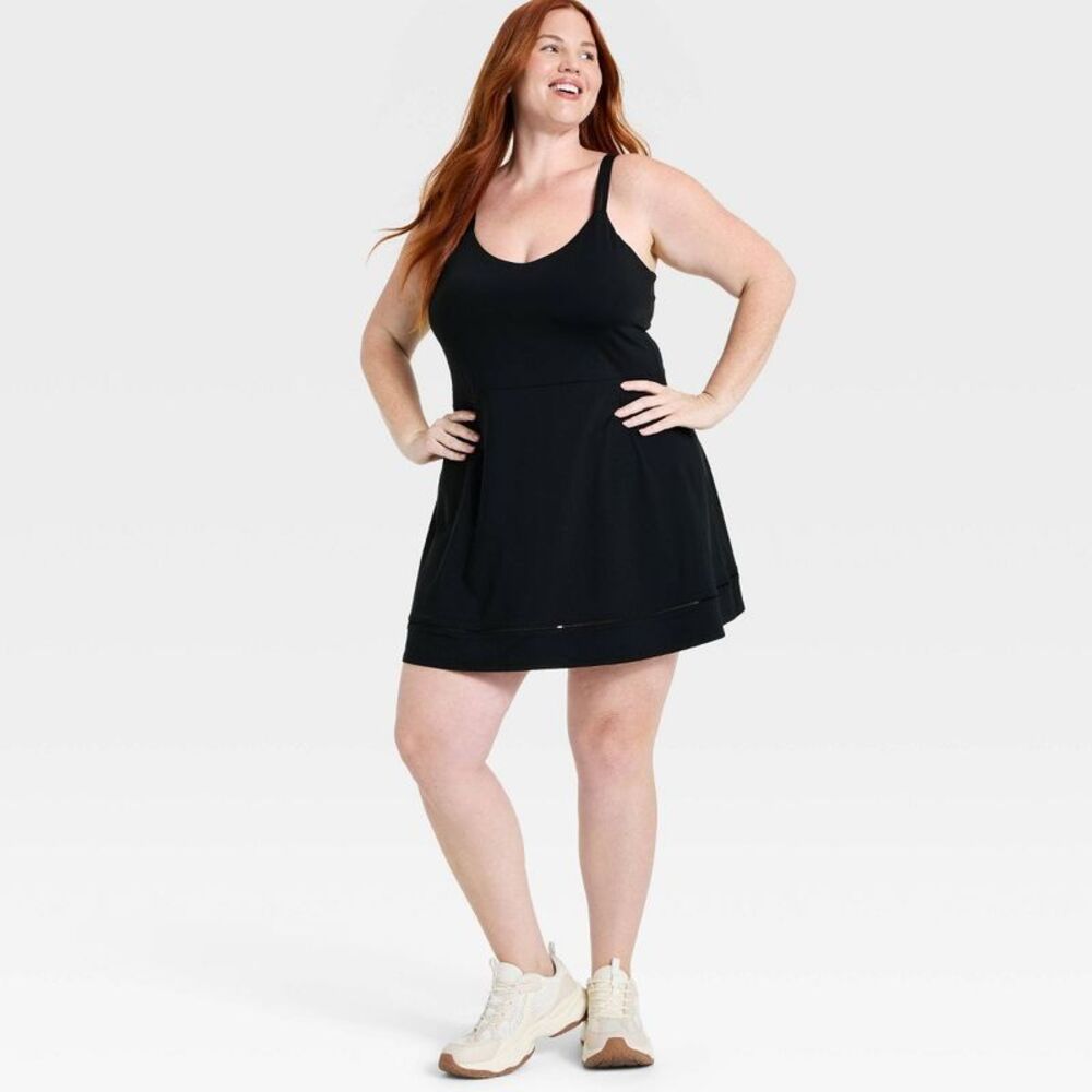 Women's Athletic Ladder Trim Dress - Black 2X - Picture 3 of 5